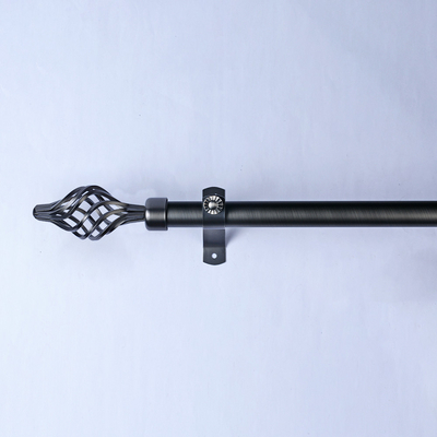 Iron Matte Black Pipe Curtain Rods With Accessories Home Decoration
