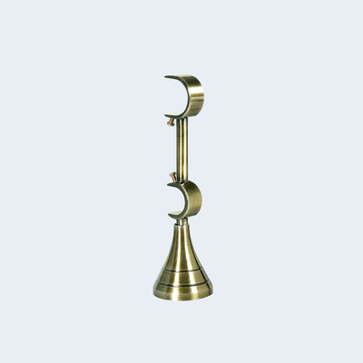Anti-Brass 28mm Taji Shape Finial 3-Meter Twisted Pipe Curtain Rod With Double Bracket