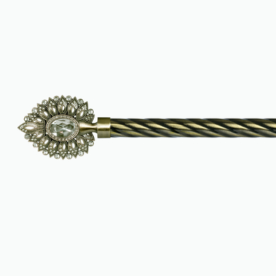 28MM Diamond Peacock shape Finial Anti-Brass color 6M Curtain Pole With Single Bracket Bedroom Decor