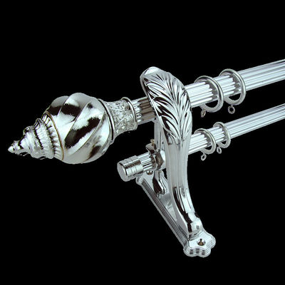 0.5mm Polished Curtain Rod Bracket Arrow Metal Sliding curved Twisted Birch Fitting