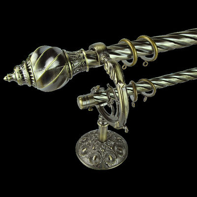 0.5mm Polished Curtain Rod Bracket Arrow Metal Sliding curved Twisted Birch Fitting
