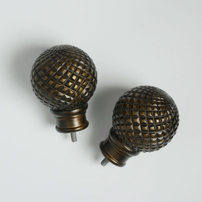 Classic Round Telescoping 1 Inch Curtain Rod Finials